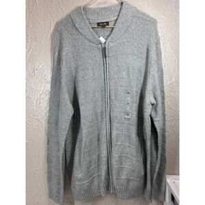 Tasso Elba Sweater Mens Gray Full Zip Lightweight Preppy Cardigan Casual Size XL